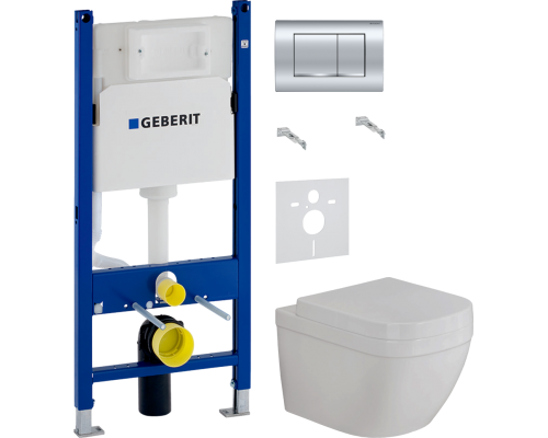 Комплект Унитаз подвесной Grohe Euro Ceramic 39206000 компактный + Крышка 39330001 с микролифтом + Инсталляция Geberit Duofix Delta 458.163.21.1 с кнопкой смыва, хром + Шумоизоляция 156.050.00.1 Комплект Унитаз подвесной Grohe Euro Ceramic 39206000 компактный + Крышка 39330001 с микролифтом + Инсталляция Geberit Duofix Delta 458.163.21.1 с кнопкой смыва, хром + Шумоизоляция 156.050.00.1