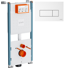 Система инсталляции для унитазов VitrA V-Fix Core 732-5800-01PV с кнопкой Root Square 740-2300 белой глянцевой