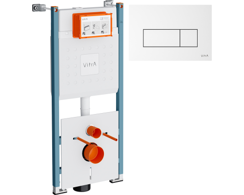 Система инсталляции для унитазов VitrA V-Fix Core 732-5800-01PV с кнопкой Root Square 740-2300 белой глянцевой Система инсталляции для унитазов VitrA V-Fix Core 732-5800-01PV с кнопкой Root Square 740-2300 белой глянцевой
