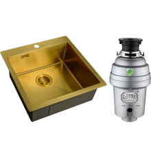 Комплект Мойка кухонная Zorg Light ZL R 510510 BRONZE + Измельчитель Inox D ZR-38 D