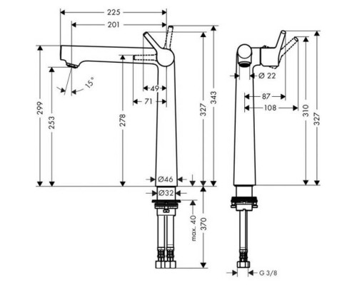 Hansgrohe Talis S Смеситель для раковины 250, однорычажный, без сливного гарнитура, цвет: хром . 72116000 Hansgrohe Talis S Смеситель для раковины 250, однорычажный, без сливного гарнитура, цвет: хром . 72116000