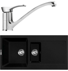 Комплект Мойка кухонная Lava D5.LAV lava + Смеситель SG04 CR chrome