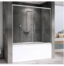 Шторка на ванну Abber Schwarzer Diamant AG57150 150x140, профиль хром, стекло прозрачное