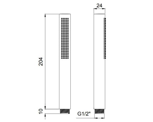 Almar Velvet Ручной душ Oslash;2.4см., 1 режим, цвет: черный металл брашированный PVD. E082126.AB