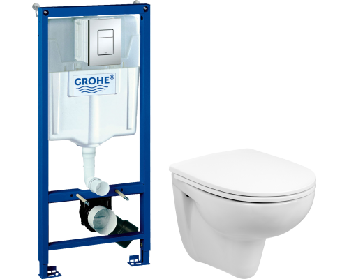 Комплект Унитаз подвесной Wanfald Lauta 47302100005 белый + Инсталляция Grohe Rapid SL 38772001 3 в 1 с кнопкой смыва Комплект Унитаз подвесной Wanfald Lauta 47302100005 белый + Инсталляция Grohe Rapid SL 38772001 3 в 1 с кнопкой смыва