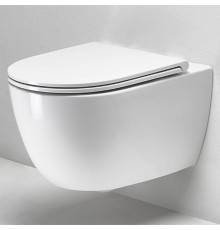 Simas Trevi Унитаз 56х37см., подвесной, безободковый, цвет: белый матовый. F85,  TRV18bi matt