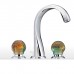 THG Flore Смеситель для раковины, 3 отв., цвет: хром/хрусталь. U5A-A02-151
