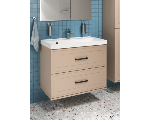 Тумба с раковиной STWORKI Хадстен 80 подвесная, латте