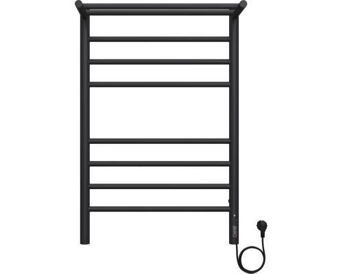 Полотенцесушитель электрический Terminus Аврора П8 500х800, с полкой, черный матовый