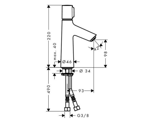 Hansgrohe Talis Select S 100 Смеситель для раковины, однорычажный, на 1 отв., цвет: хром. 72043000 Hansgrohe Talis Select S 100 Смеситель для раковины, однорычажный, на 1 отв., цвет: хром. 72043000