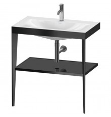 Duravit XViu Консоль напольная, 80x48x85см, с полкой, с раковиной без перелива, 1 отв., цвет: black matt/black high gloss lacquer. XV4715OB240
