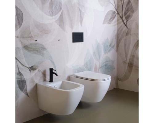 Simas Juniper Унитаз подвесной 53x37см, слив TORNADO (green vertigo), цвет: белый глянец. F85,  JU18bi