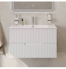 Тумба с раковиной Cezares Duet 90 bianco lucido, раковина Cezares CZR-8095-90
