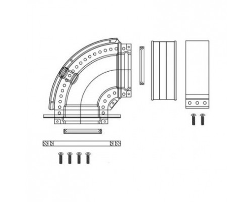 Уголок 90° Protherm DN 60/100 мм L 1000 мм для газоотвода с ревизионным отверстием, алюминий. 3003202780
