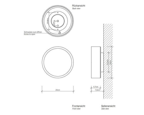 Decor Walther Round 20 Светильник потолочный 20x8см, 1x R7s 78mm max. 100W, цвет: хром. 0213700