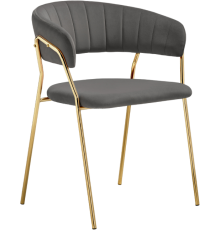 Стул Woodville Kamelia 1 dark gray, ножки gold