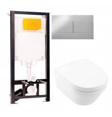 Комплект Унитаз подвесной Villeroy   Boch Architectura + Инсталляция OLI 80 ECO Sanitarblock mechanic 3 в 1 с кнопкой смыва