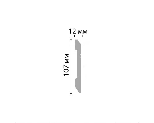 Плинтус напольный DECOMASTER D105-115ДМ (107*12*2400мм) белый матовый