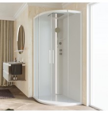 Novellini Glax Душевая кабина 100х100х224см., Standart с крышей , смеситель термостатический, цвет: белый матовый/стекла прозрачные. G21R109TF-1UU