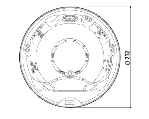 Jacuzzi Alimia Минибассейн D212x90см, встраиваемый, цвет акрила: Platinum. 944468065