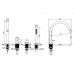 Almar Mixers Смеситель на борт ванны, 4 отв., с ручным душем, цвет: латунь брашированная PVD. E214006.HB