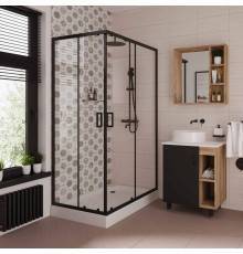 Душевой уголок Niagara Nova NG-6881-08 BLACK 100x80, профиль черный, стекло прозрачное