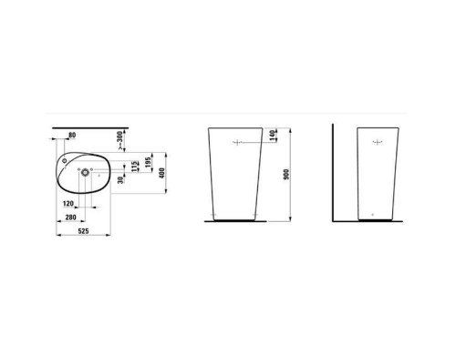 Laufen Palomba Раковина 52.5х40х90 см, 1 отв., напольная, покрытие LLC, цвет: белый. 8.1180.3.400.104.1 Laufen Palomba Раковина 52.5х40х90 см, 1 отв., напольная, покрытие LLC, цвет: белый. 8.1180.3.400.104.1