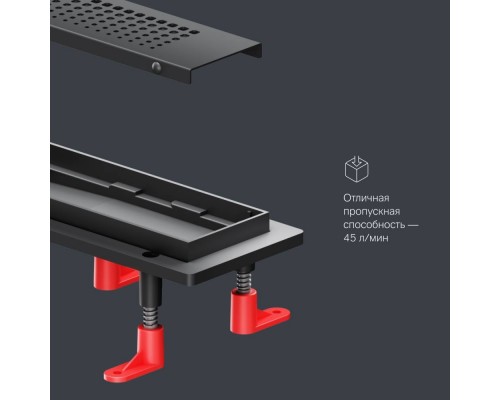 W02SC-P11-060-01BM Трап для душа линейный, универсальный затвор Cut Gradient, 60 см W02SC-P11-060-01BM Трап для душа линейный, универсальный затвор Cut Gradient, 60 см