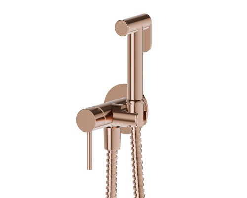 Newform Idroscopini Смеситель с гигиеническим душем, держатель, шланг 120см., цвет: PVD Br. Copper Bronze. 886E.59.067