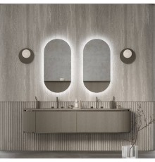 Oasis Naos Композиция №3 Комплект мебели 216х56xh45см, подвесной, мраморный топ pietra medea, цвет: никель черный/лак матовый. 0HYDK20001,  0NAOA4B007,  0NAOB9B003,  0NAOB9B004,  0TCUMR5701(216/PM)+0VSCSTT00000001