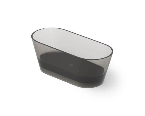 Dea Design Shadow Ванна 160х70х58см., отдельностоящая, Glasstek, прозрачная смола, цвет: Smoky Black R4. DD8606 1600 R4