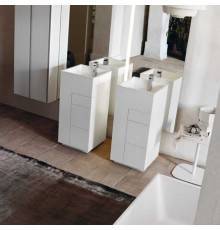NOORTH milldue edition TOUCH Комплект мебели 41х40х88см, напольный, 3 ящика, слив в пол, раковина Milltek, смеситель H2O, цвет: белый матовый. 9612,  2914.2.41