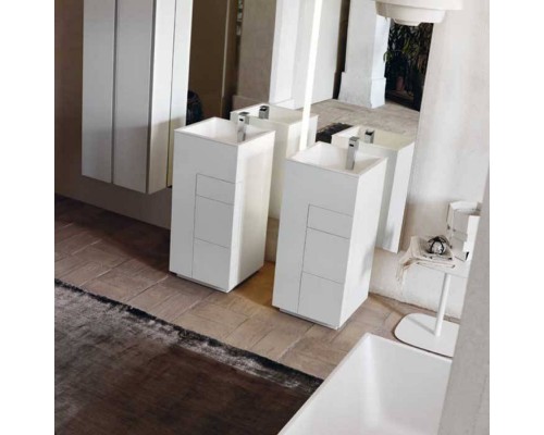 NOORTH milldue edition TOUCH Комплект мебели 41х40х88см, напольный, 3 ящика, слив в пол, раковина Milltek, смеситель H2O, цвет: белый матовый. 9612, 2914.2.41 NOORTH milldue edition TOUCH Комплект мебели 41х40х88см, напольный, 3 ящика, слив в пол, раковина Milltek, смеситель H2O, цвет: белый матовый. 9612, 2914.2.41