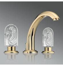 THG Naiuml;ade Смеситель для раковины на 3 отверстия, с донным клапаном, цвет: Soft gold. A2F-F30-151
