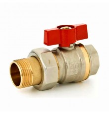 Кран шаровой полнопроходной Danfoss BVR-F Ду 20мм Kvs 26 м³/ч 40 бар Rp3/4  американка ручка-бабочка красная. 065B8204