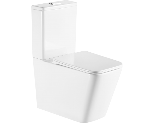 Напольный унитаз компакт Weltwasser WW SK Gelbach 011 ST GL-WT безободковый, с микролифтом, белый глянец