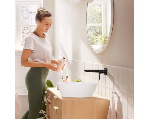 Hansgrohe Rebris S Смеситель для раковины, настенный, цвет: черный матовый. 13622180, 72528670 Hansgrohe Rebris S Смеситель для раковины, настенный, цвет: черный матовый. 13622180, 72528670