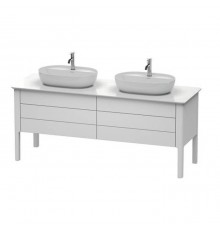 Duravit Luv База напольная 178.8x57х74.3см., с 2 выдв. ящиками, каменной столешницей и раковинами, цвет: белый матовый. LU9567B3636,  0379602300,  LU9467B1717