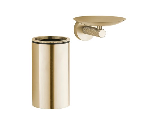 Набор Стакан Boheme Uno 10982-MG matt gold + Мыльница 10973-MG matt gold