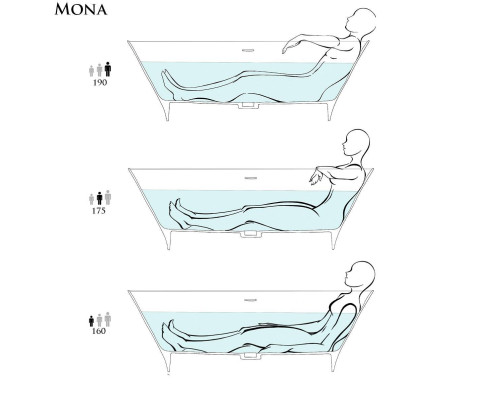 Salini Mona Ванна отдельностоящая 180times;80times;59.5см, донный клапан UpDown, сифон, слив-перелив, материал: S-Stone, цвет: Sulfur yellow. 102921MRFRAL1016