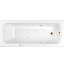 Акриловая ванна WHITECROSS Vibe 0105.170070.100.ULTRANANO.GL 170x70 см, с гидромассажем, с каркасом, со сливом-переливом, с донным клапаном, фурнитура золото