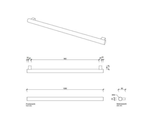 Decor Walther Tube HTE5108 Полотенцедержатель 108см, подвесной, цвет: хром. 0541100