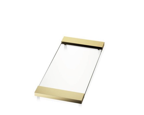Decor Walther Classic Tab 37 Лоток универсальный 37x17см, прозрачное стекло, настольный, цвет: золото. 0848822