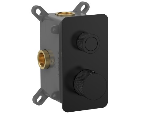 AQM8810MB Встр. термостат на 1 п. с регулировкой напора в комп. с внутр. частью, черный матовый AQM8810MB