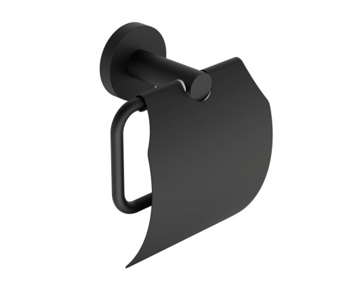AQM7210MB Trento Держатель туалетной бумаги с крышкой, черный матовый AQM7210MB