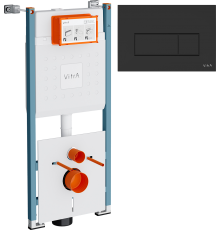 Система инсталляции для унитазов VitrA V-Fix Core 732-5800-01PV с кнопкой Root Square 740-2311 черной матовой