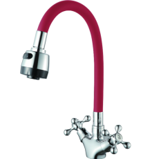 Смеситель для кухни D-lin D153810-4T с гибким изливом, красный