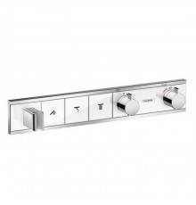 Hansgrohe RainSelect Смеситель для душа, встраиваемый, термостат на 3 переключателя, внешняя часть, цвет: хром/белый. 15356400