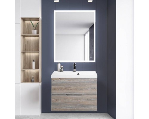 Мебель для ванной комнаты BelBagno Vittoria 80 подвесная, pino, белая глянцевая раковина