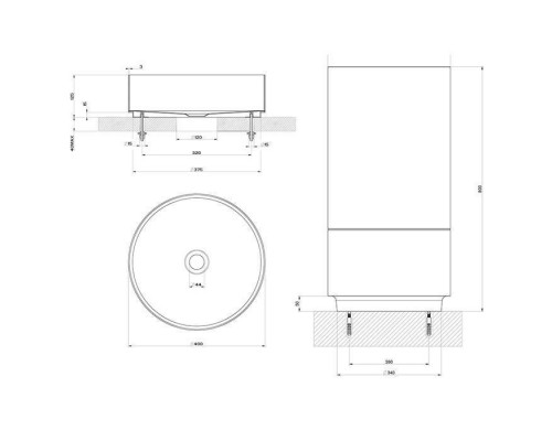 Gessi 316 Раковина 40x90 см, без отв., напольная, отдельностоящая, с сифоном, слив в пол, цвет: Warm bronze brushed PVD. 54601#726,  54603#850